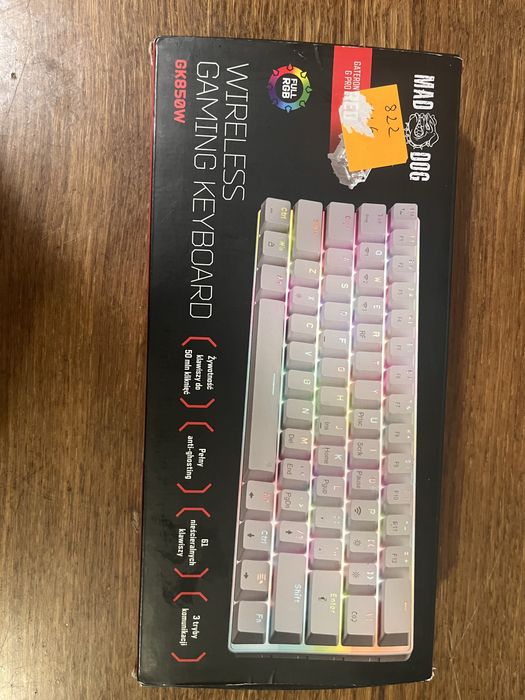 Бездротова механічна клавіатура MAD DOG GK850W RGB