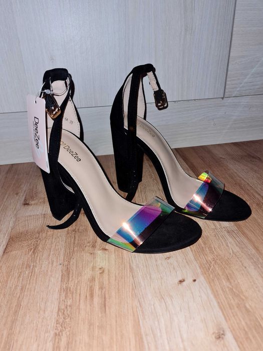 Sandaly Deezee  transparentne Essential czarne r 35 NOWE z metką