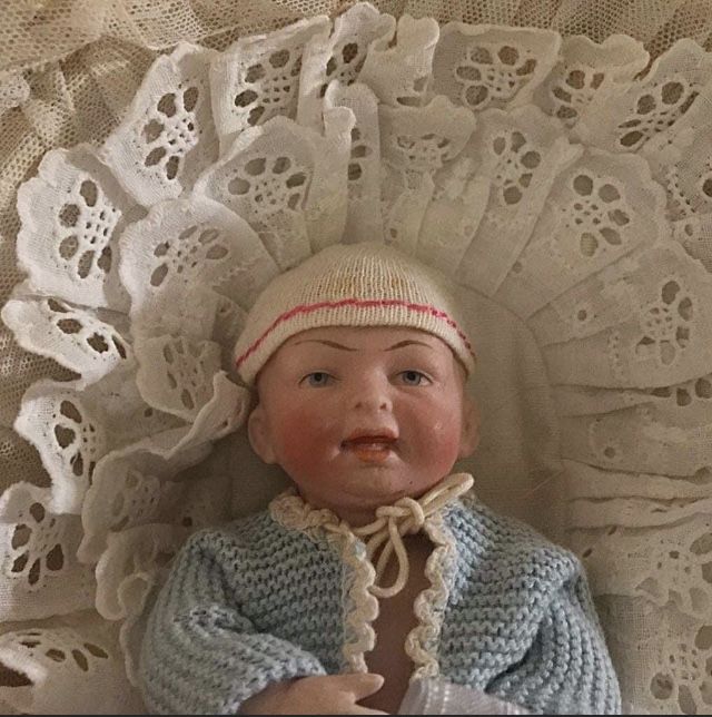 Boneco Kestner 1945 com berço