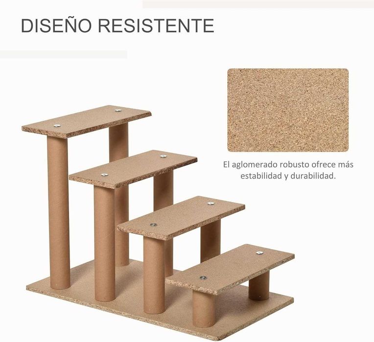 ENVIO GRÁTIS - Escada para cães com 4 degraus 60x35x44cm, 3 cores