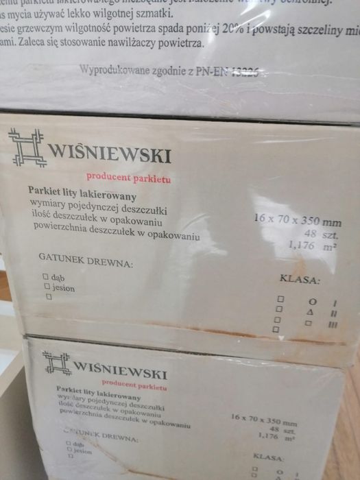 Wiśniewski parkiet lity lakierowany klasa natur dąb 16x70x350