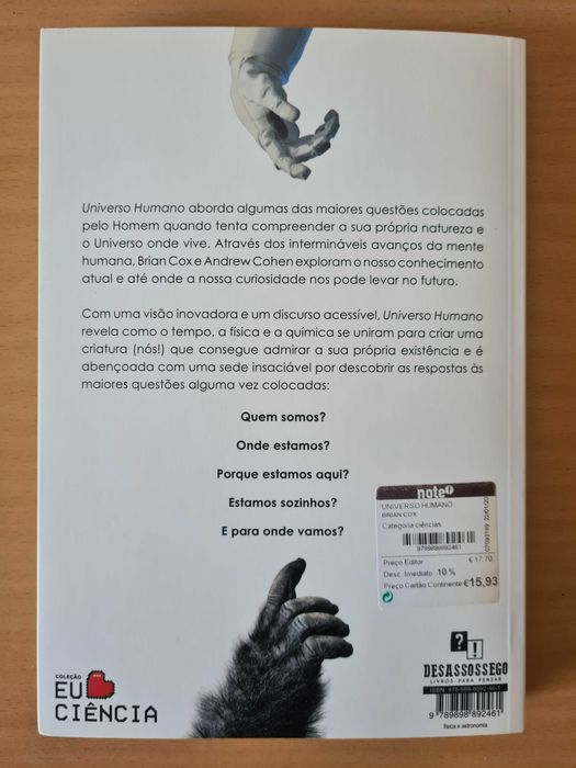 Livro "Universo Humano: A Nossa Origem, Destino e Lugar" de Brian Cox