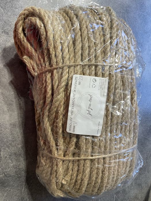 Sznur sznurek jutowy lina naturalna 100m 10mm