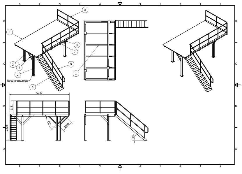 Antresola pomost konstrukcja stalowa