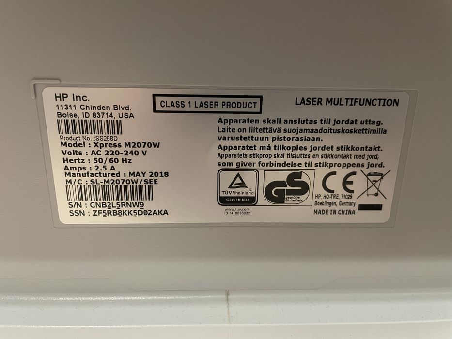 Drukarka Laserowa HP/Samsung Xpress SL-M2070W