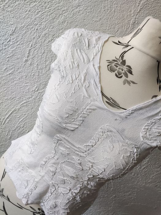 Śnieżnobiała elastyczna bluzka damska 40 L T-Tex