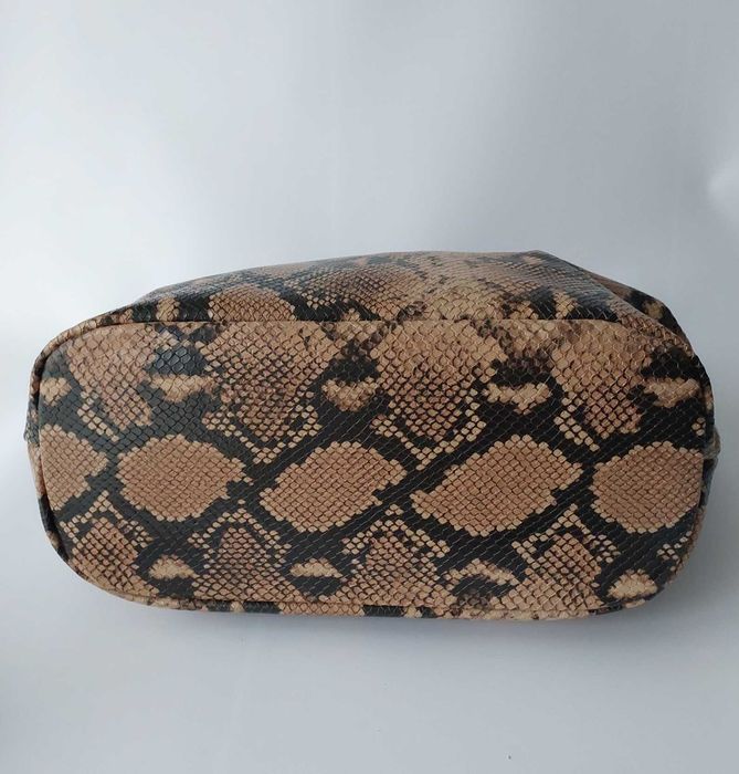 Сумка жіноча з натуральної шкіри з двома ручками бежева, коричнева