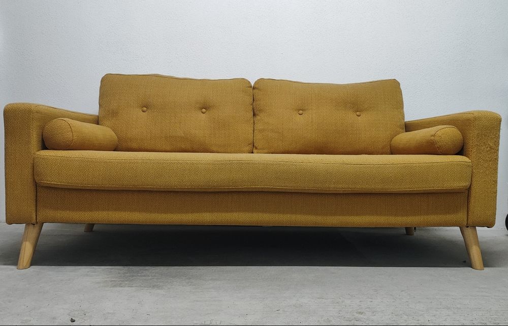 Sofá Fixo Tatum – Amarelo / Amarelo-Dourado
