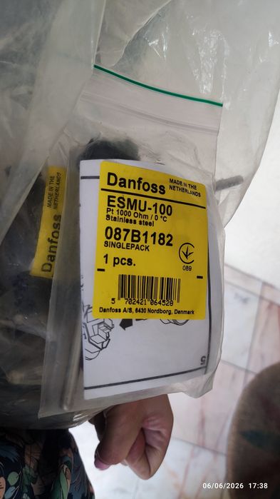 Sensor de Temperatura Danfoss ESMU-100 Pt1000 Inox Novo (087B1182)
