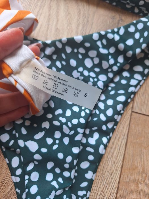 strój kąpielowy dwuczęściowy komplet rozmiar zaful pomarańczowy z