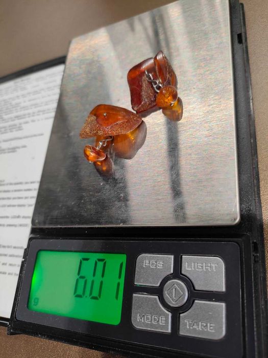 Запонки крупные янтарь СССР