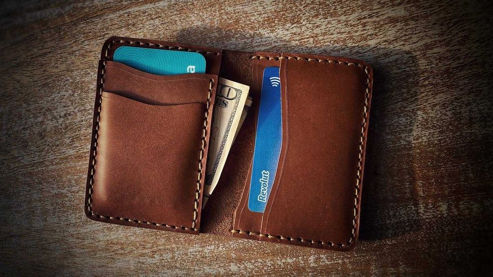 Ręcznie wykonany portfel ze skóry naturalnej minimalistyczny handmade