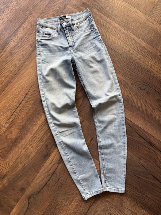 jeansy jasne skinny proste xs