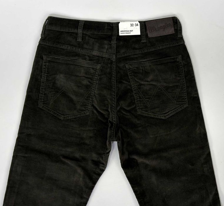 Spodnie męskie sztruksy Wrangler Arizona Moss Green W32 L34
