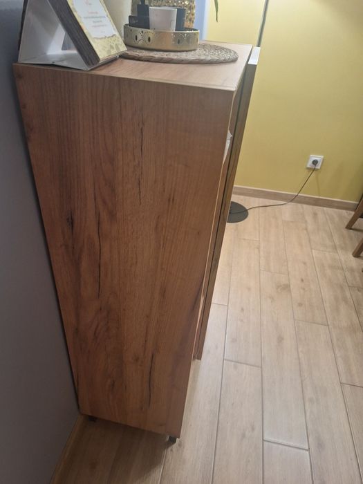 Witryna Szafka Komoda Dąb Craft Metalowe Nogi Loft