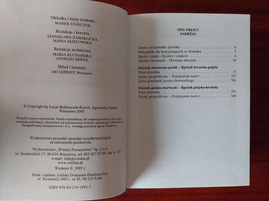 Kieszonkowy słownik chorwacko - polski, polsko - chorwacki