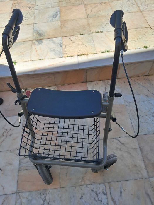 Andarilho com rodas e cesto