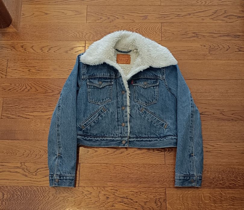 Sherpa Levi's Trucker Kurtka Jeans Oryginalna Miś Ocieplana