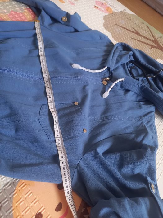 Kurtka katana bluza narzutka niebieska bawełna L 40