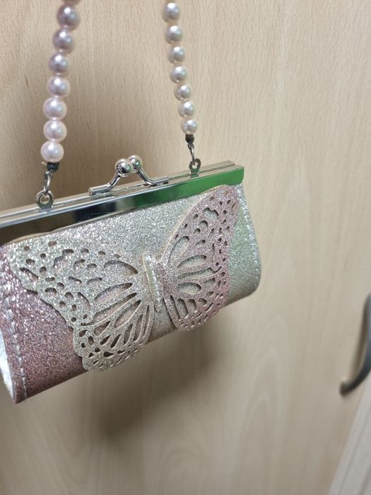 Torebka dziewczeca Monsoon brokatowa  elegancka  motyl