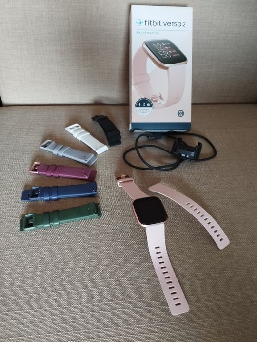 Pack relógio Fitbit versa 2 rosé gold