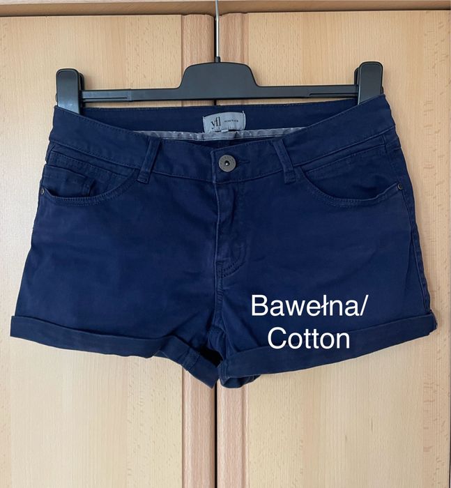 Granatowe szorty, krótkie spodenki, bawełniane, Reserved, r. XS