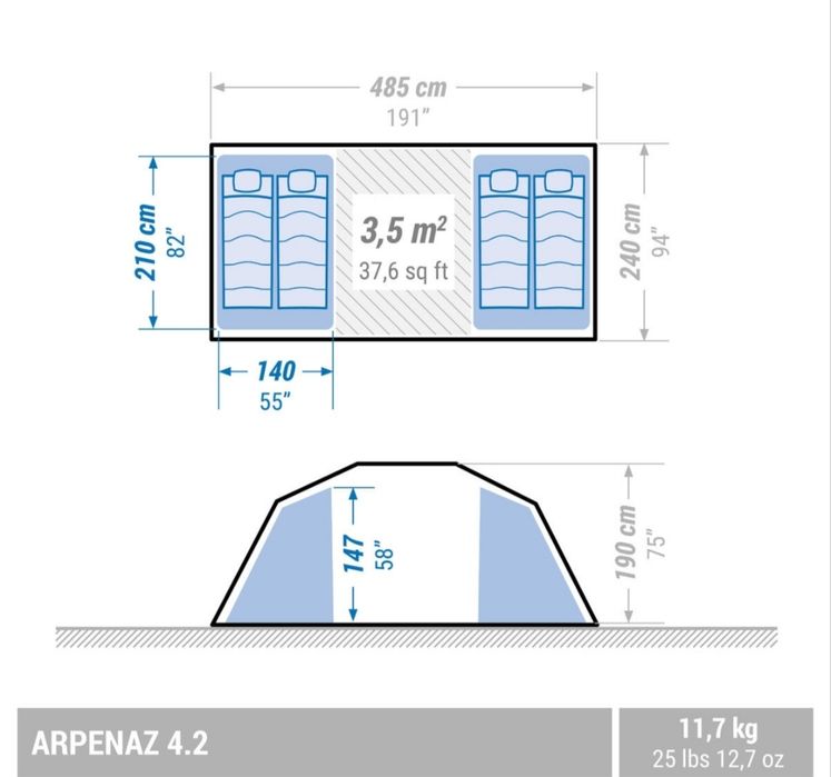 Tenda campismo Quechua arpenaz family 4.2