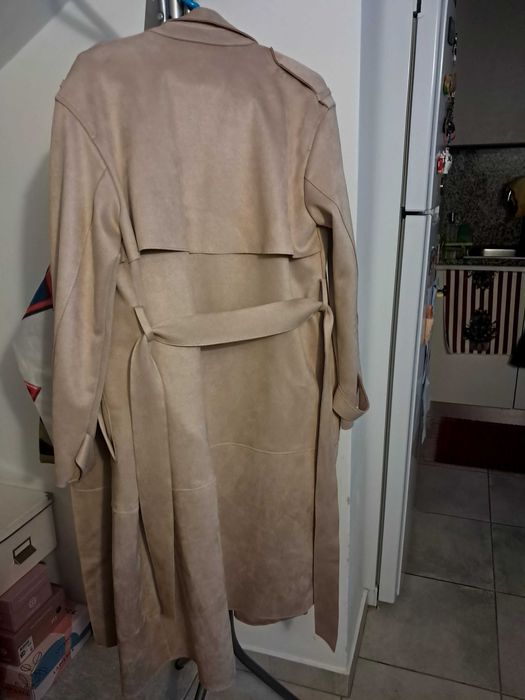 Gabardina senhora beje de pele