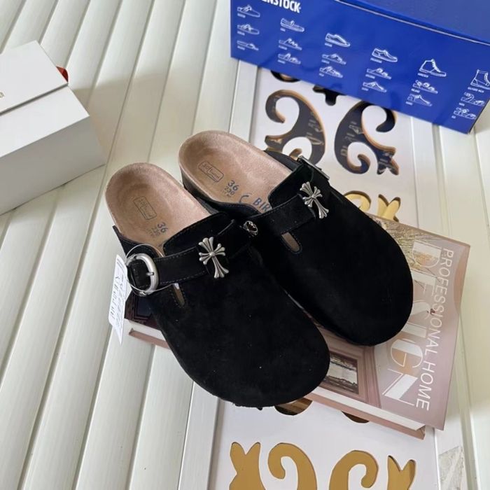 клоги Birkenstock x Chrome Hearts./ тапки біркеншток
