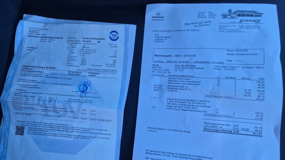 civic  2007 od 1 wlaściciel duży serwis 10/2025 na 880€