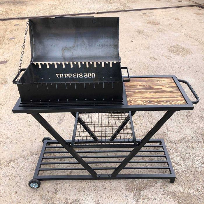 Мангал ЛОФТ жаровня BBQ Шампури 2мм у подарунок Мангал стаціонарний
