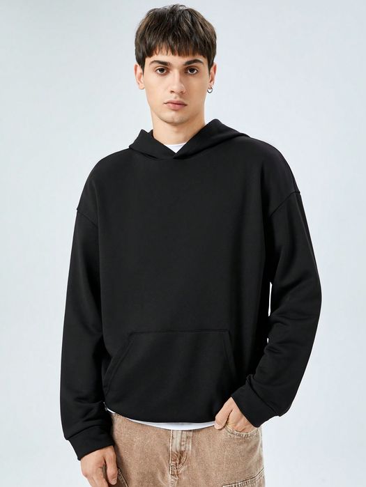 Bluza Męska Z Kapturem Nadruk Na Plecach Hamburger Casual Shein L
