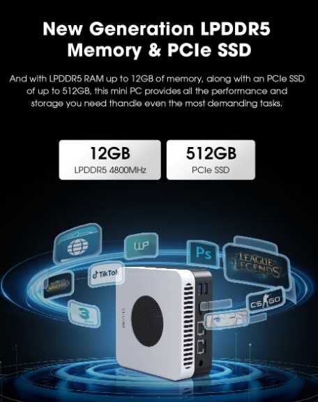 Mini-PC LarkBox X Intel N100, 12th, 15W, 12GB - 512GB