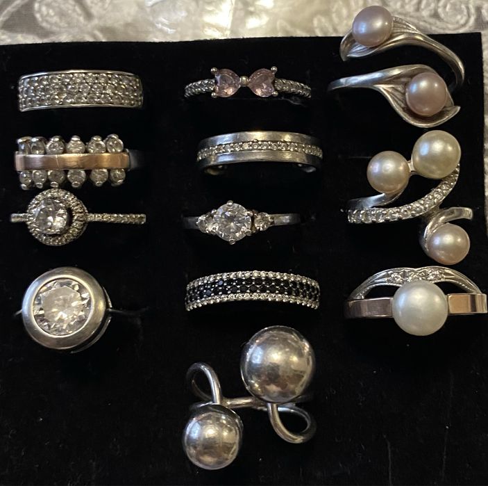 Серебро 925 кольца, серьги