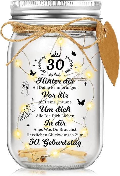 Світлодіодна пляшка з написом, подарунок на 30-річчя