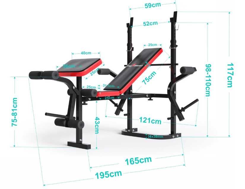 Ławka treningowa + gryf prosty