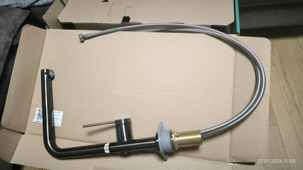 Hansgrohe Talis M54 bateria kuchenna stojąca czarny chrom szczotkowany