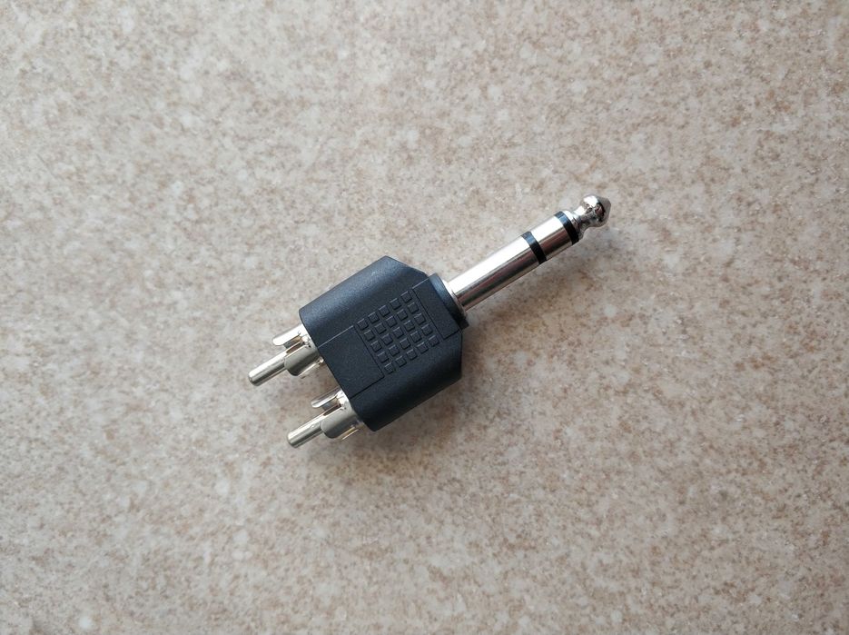 Adaptador 2 RCA Fêmea / JACK 6,35MM Macho Stereo