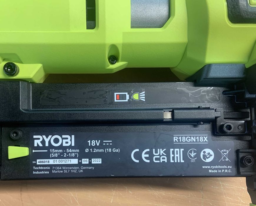 Цвяхозабивач RYOBI ONE+ R18GN18-0  Новий