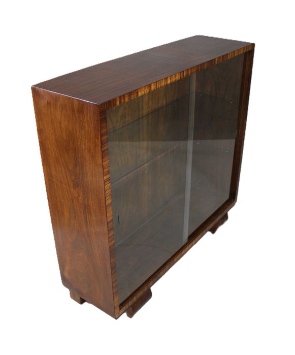Witryna / bibloteczka stojąca art - deco w orzechu  po renowacji antyk