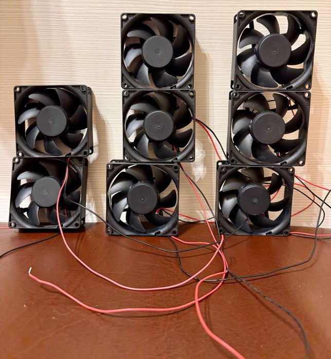 Кулеры Sunon 80x80x25 12V для корпуса, БП, DIY, 8 штук комплектом