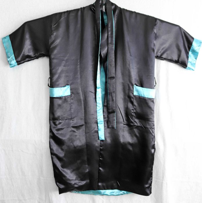 Халат двостороннє японське кімоно довге сакура дракон з поясом XL