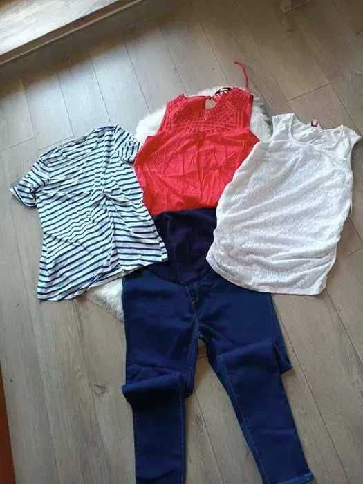 ubrania ciążowe wiosna lato 4 sztuki bluzki spodnie S -L