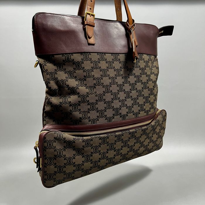 Жіноча сумка Celine Macadam Canvas and Leather Vertical Tote bag