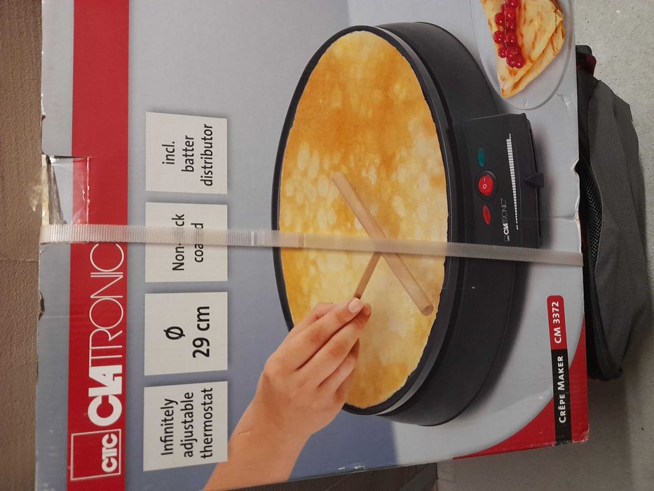 Patelnia do naleśników nowa elektryczna Clatronic zapakowana