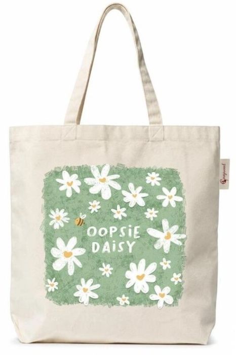 Torba bawełniana na zakupy. Oopsie daisy Pszczółka oprawa: folia