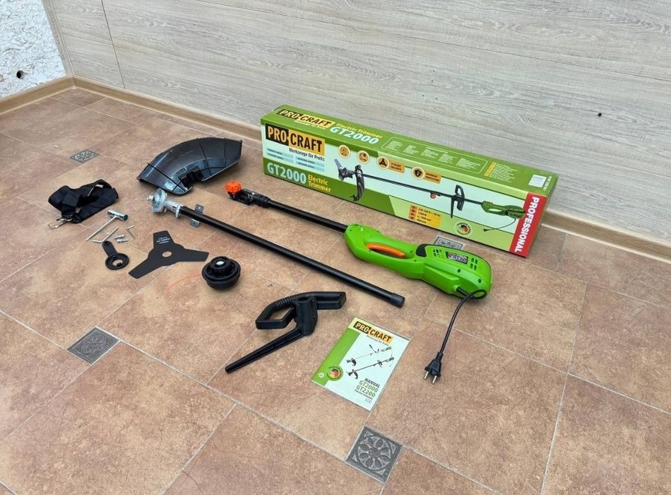 Коса Триммер Электрокоса ProCraft 2000 Гарантия 36мес  +Леска +Диск