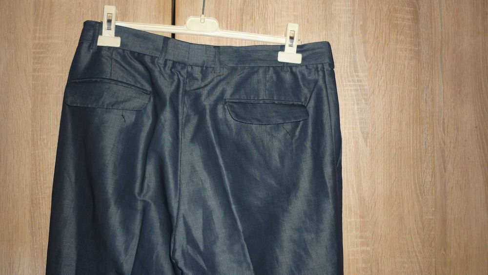 River Island- męskie eleganckie spodnie z lnem  r; 36