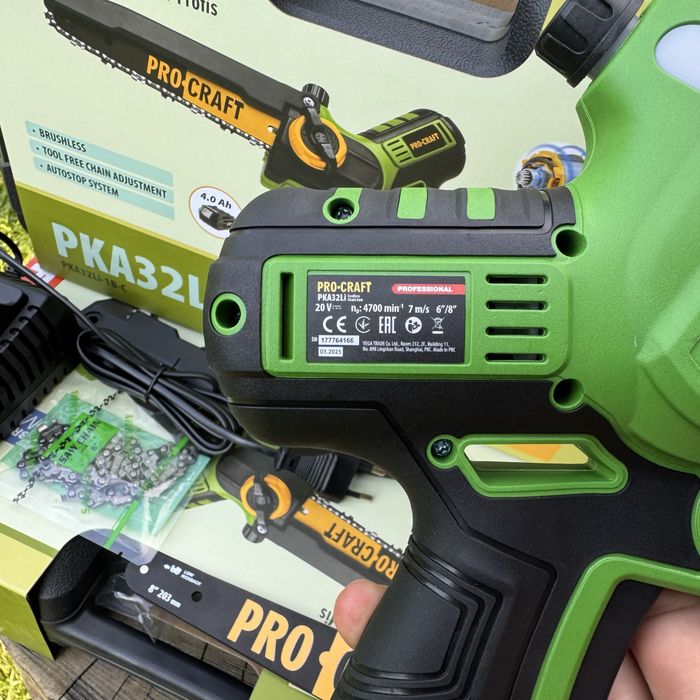 Ланцюгова пила акумуляторна сучкоріз Procraft PKA32Li безщіткова