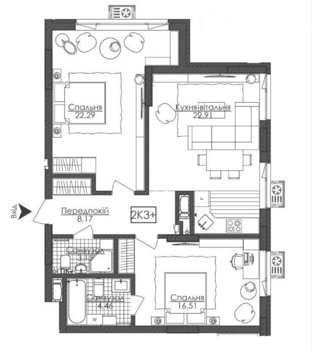2-кімнатна квартира за адресою вул. Річкова (площа 79,2 м²) - Atlanta.ua - фото 20